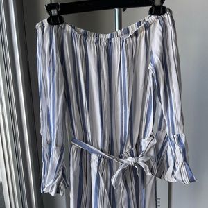Blue and white romper